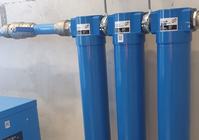 Inline filters for a compressed air system, available from Perth's Nessco Pressure Systems.