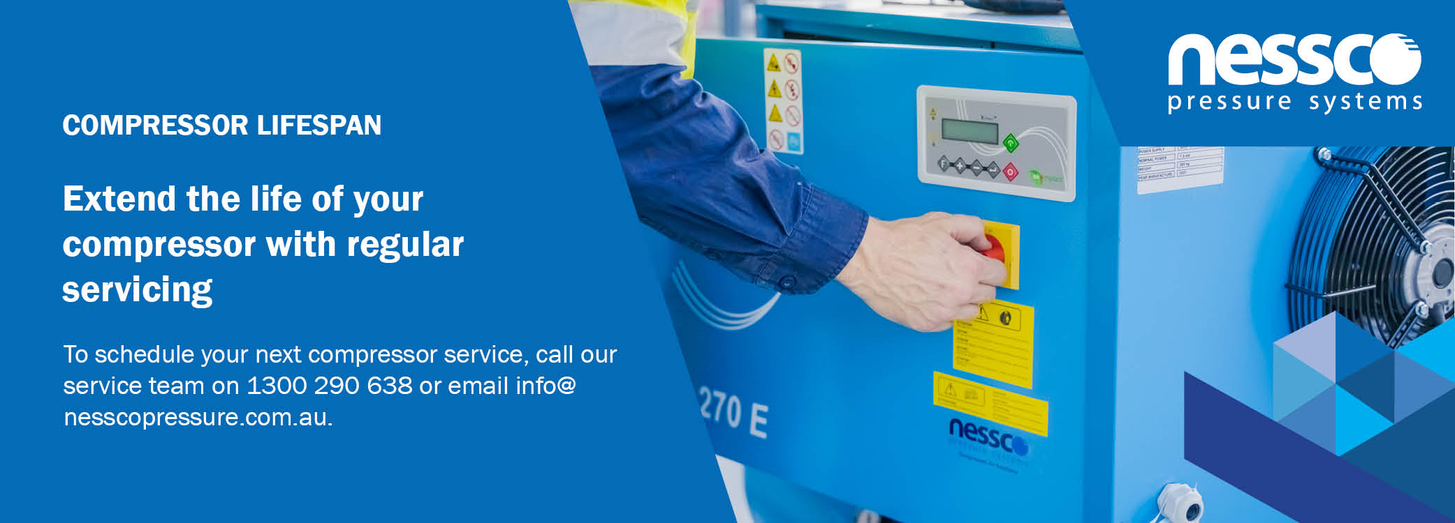 Extend the lifespan of your compressor with regular servicing by Perth's Nessco Pressure Systems.