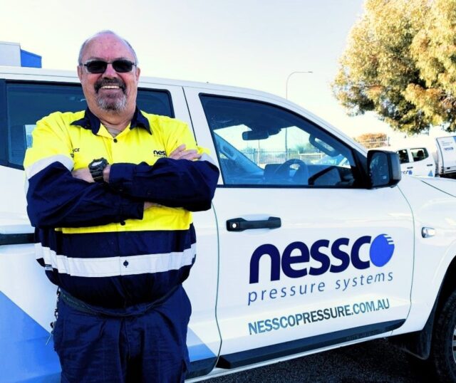 Compressed air specialist, Bruce, from Nessco Pressure Systems, Perth.
