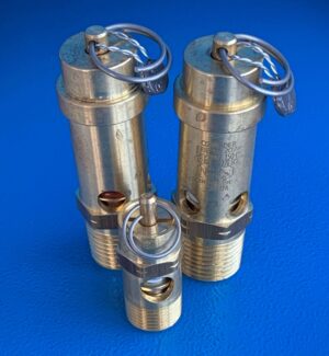 Pressure safety valves for a compressed air receiver, supplied by Nessco Pressure Systems, Perth
