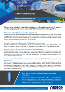 Technical bulletin including facts about compressed air receiver standards from Nessco Pressure in Perth.