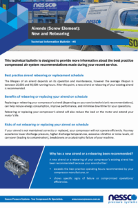 Technical bulletin including facts about compressor airends from Nessco Pressure in Perth.