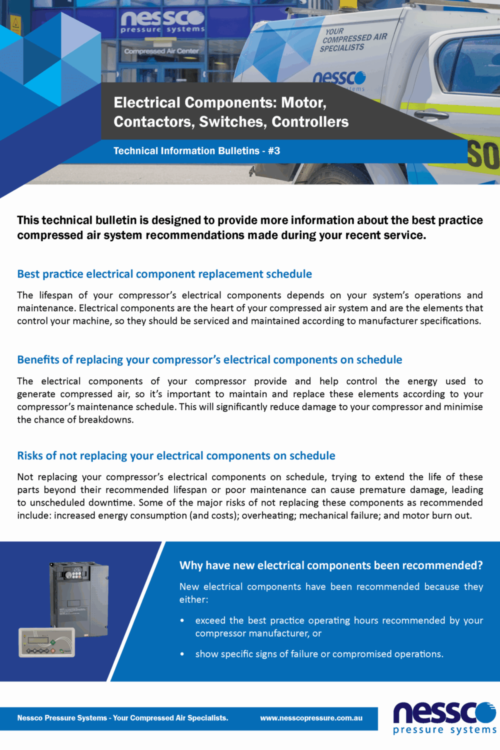 Technical-Bulletin-Compressor-Electrical-ComponentsNessco-Pressure Technical bulletin including facts compressor electrical components from Nessco Pressure in Perth.