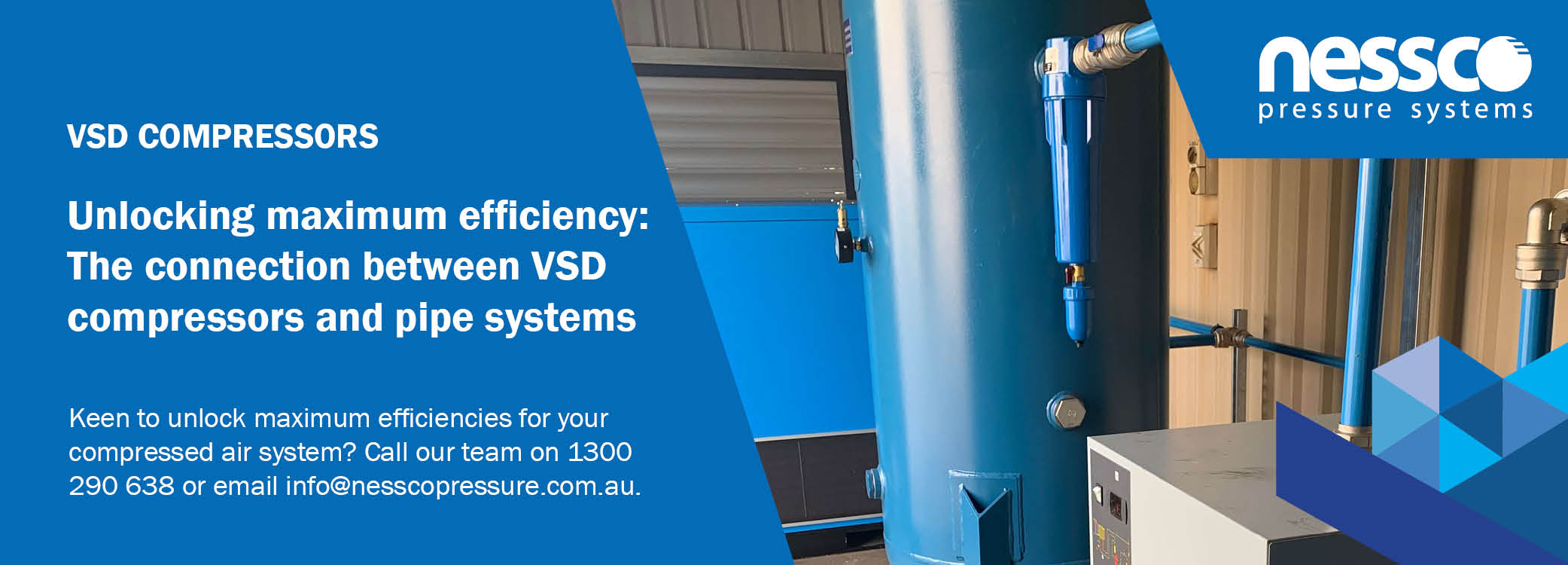 VSD compressors and pipeline by Nessco Pressure Systems in Perth