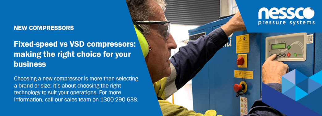 VSD-or-fixed-speed-screw-compressors-Nessco-Pressure-Systems-Perth Fixed-speed vs VSD compressors. Expert advice from Perth's Nessco Pressure Systems.