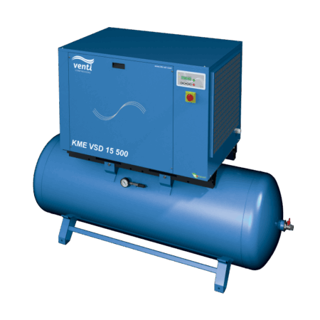 Venti compressor mounted on an air receiver, inspected by Nessco Pressure Systems, Perth.