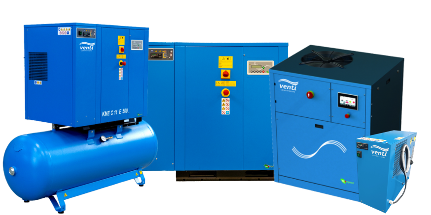 Venti-compressors-Perth Venti screw compressors, receivers and dryers, supplied by Nessco Pressure Systems, Perth